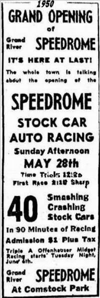 Grand Rapids Speedrome - SPEEDROME GRAND OPENING 1950 FROM JERRY